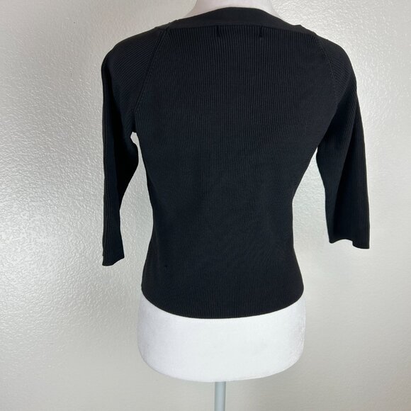 Oliver Perry Women's Knitwear Silk Blend Long Sleeve Shirt Black Size Medium p - Picture 4 of 10